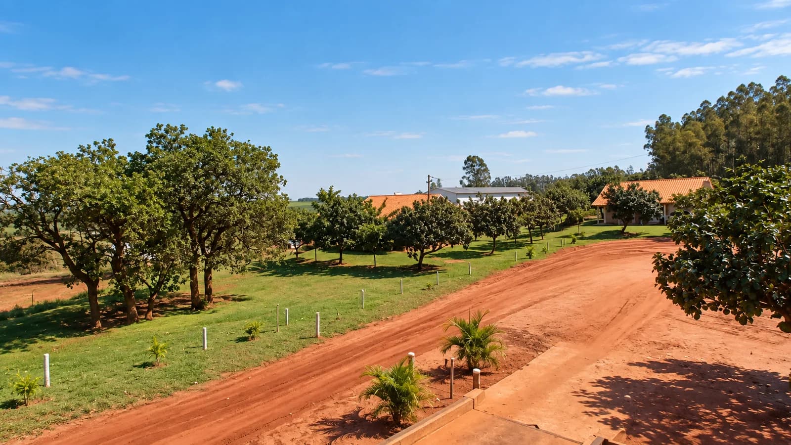 Entrance and rural grounds of Agropecuária Guaxuma